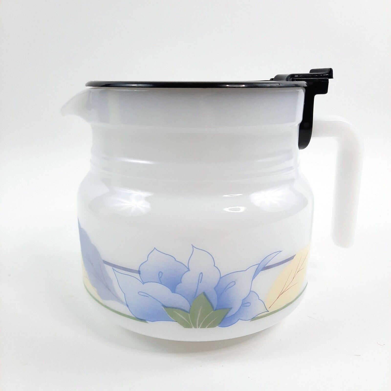Vintage Arcopal France Milk Glass Teapot Flo Pattern Coffee Pot Carafe Retro 70s