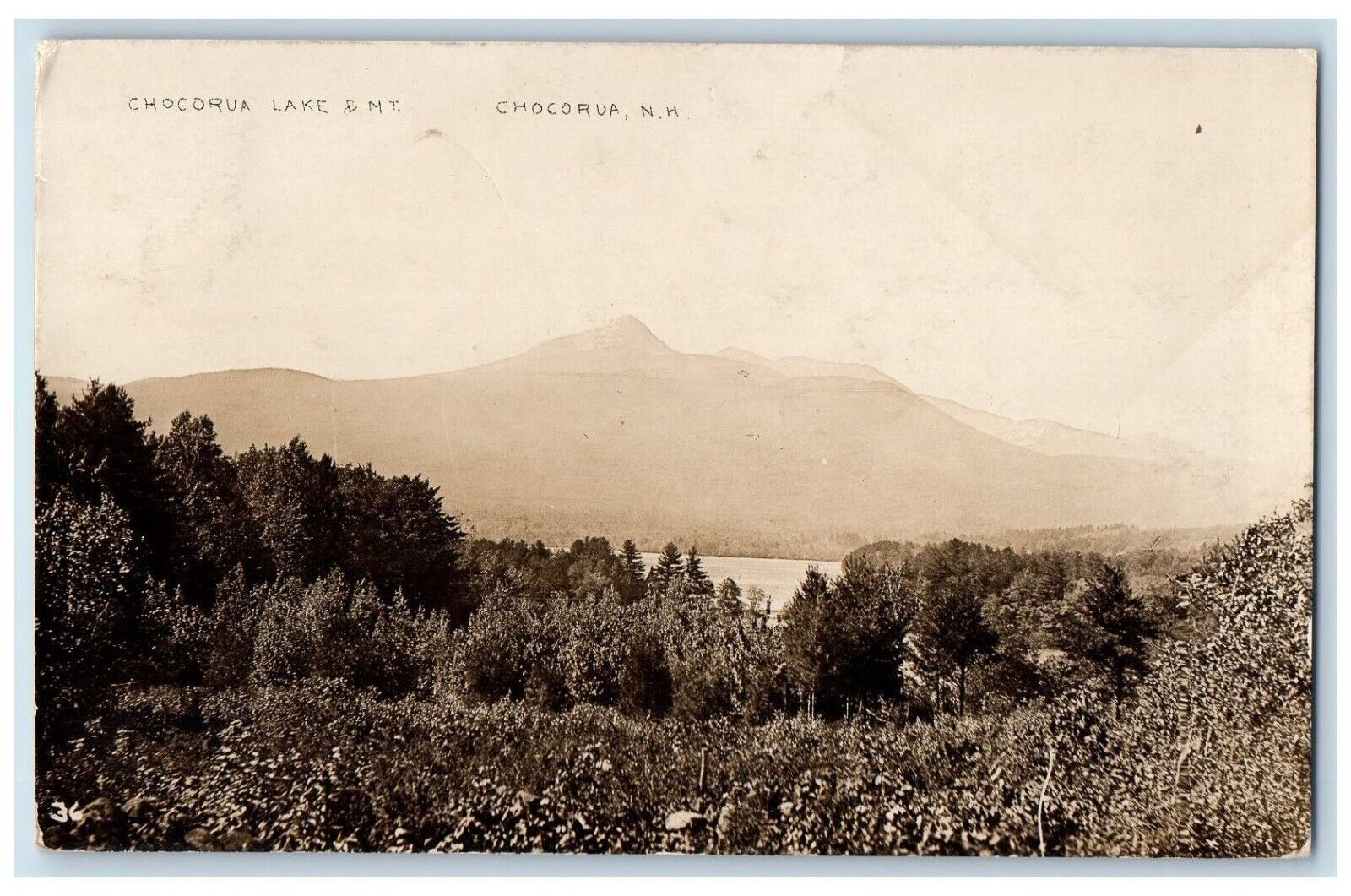 c1910's Mount Chocorua Lake Tamworth New Hampshire NH RPPC Photo Postcard