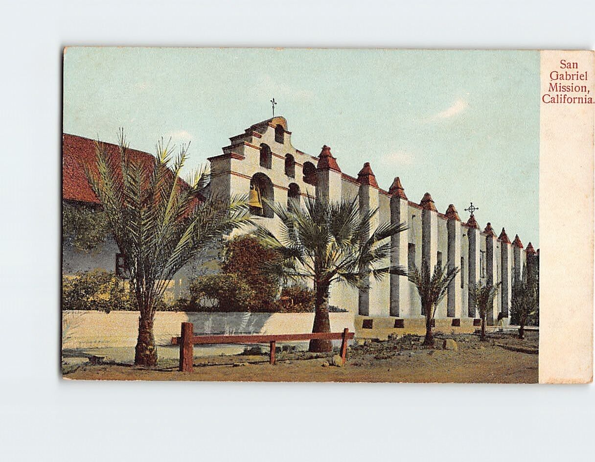Postcard San Gabriel Mission San Gabriel California USA