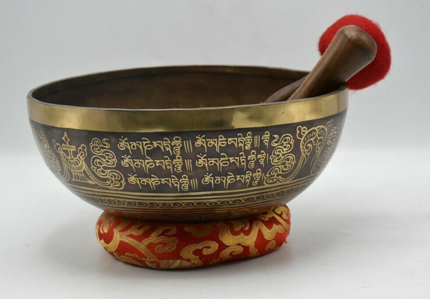 11 inches mantra carved Sound Healing Singing Bowl - Tibetan Bowls - meditations