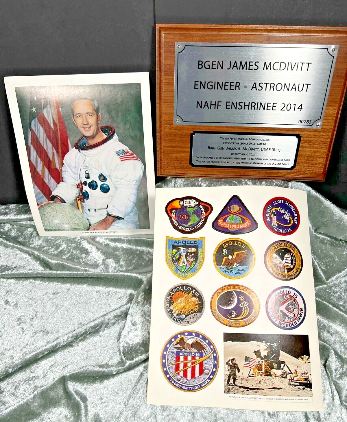 NASA Released Photo & APOLLO Commemorative Stickers from J. McDivitt Collection