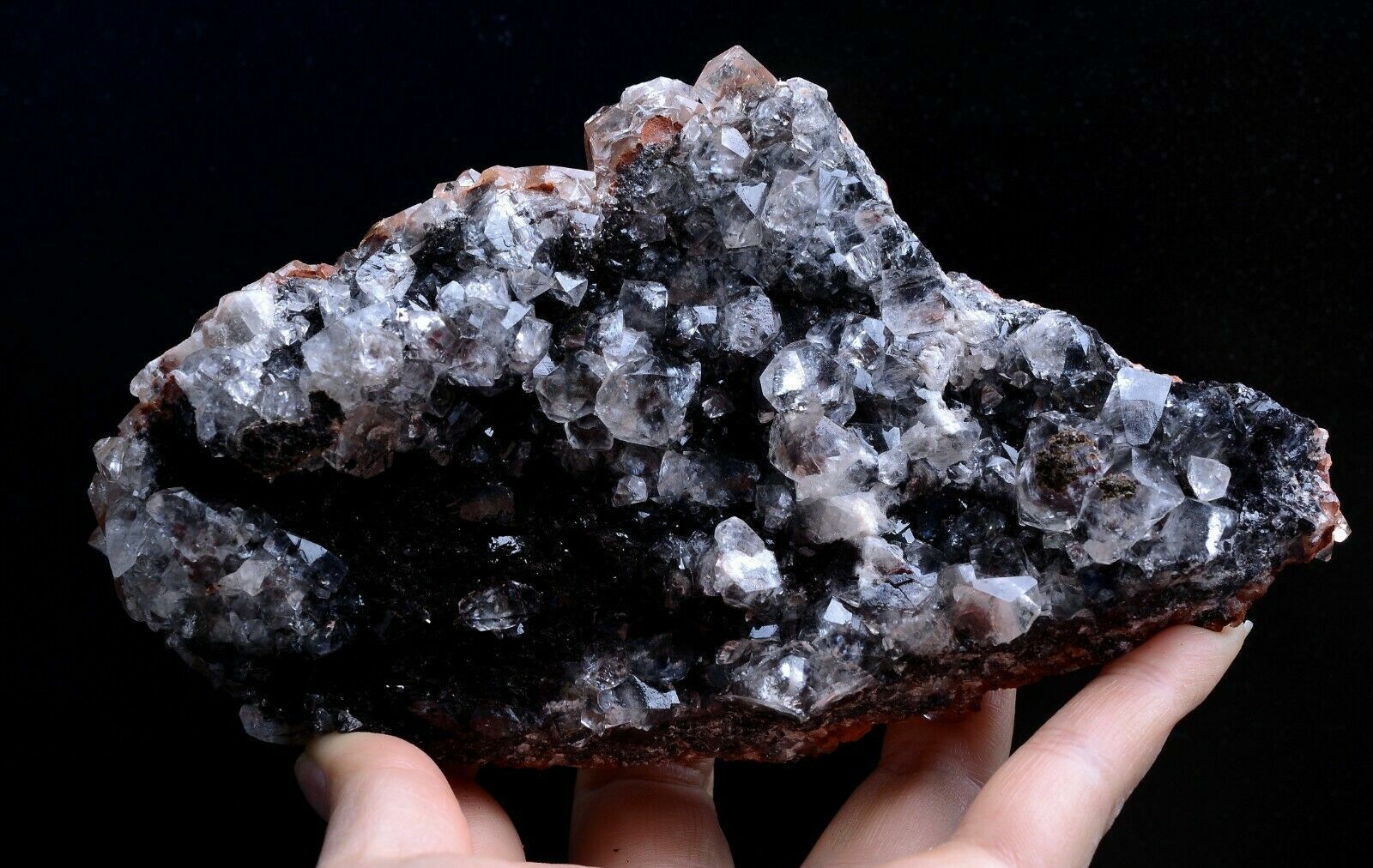 474g Natural Rare Red “Benz” Calcite Crystal Cluster Mineral Specimen