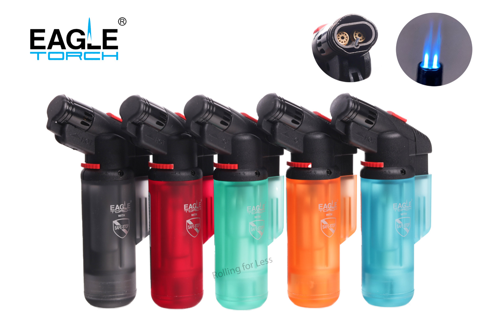 Eagle Torch Mighty Angle Double Flame  Torch Lighter Assorted Colors