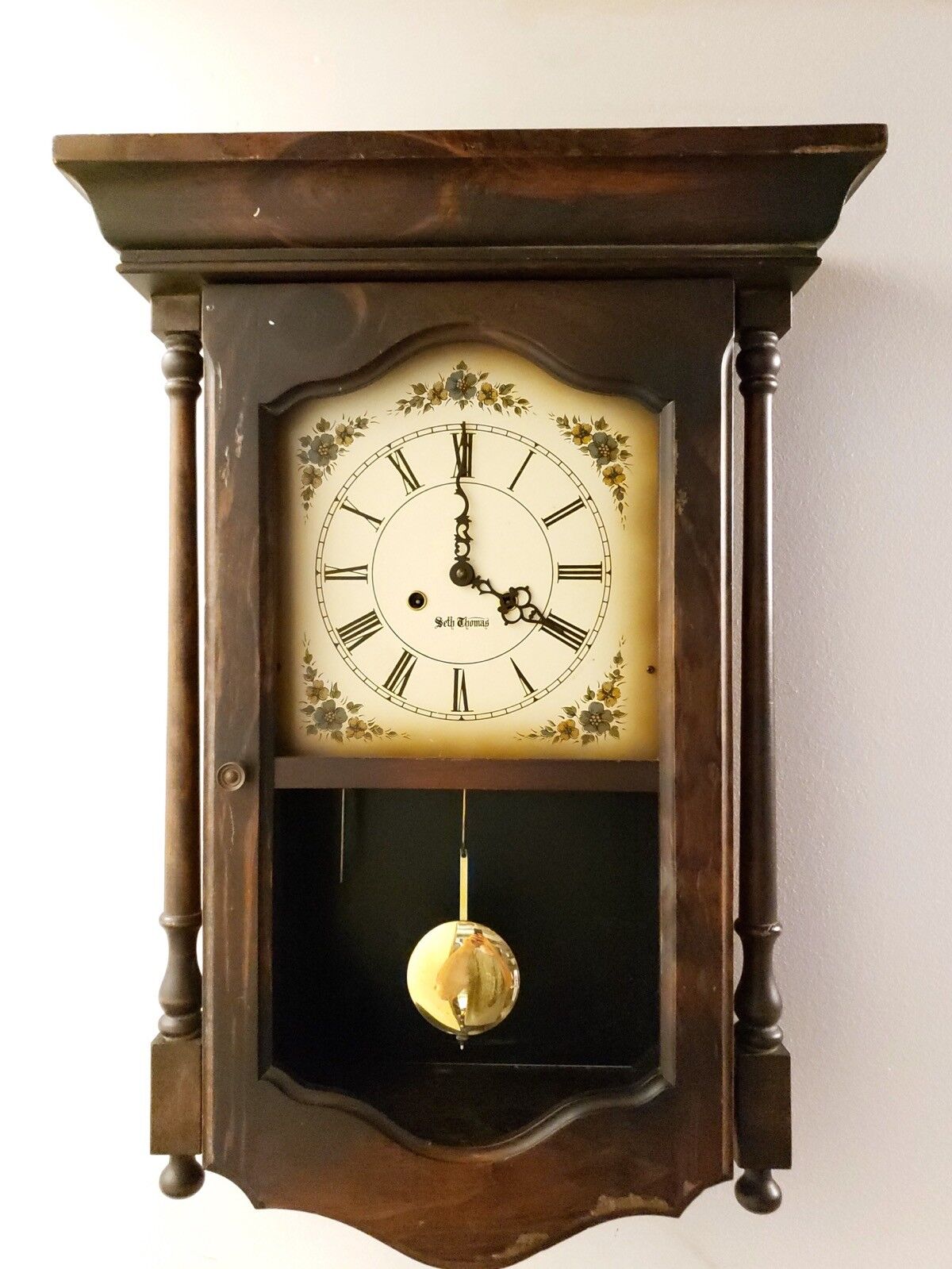 Mid-Century Seth Thomas Regulator Clock - For Parts Not Working