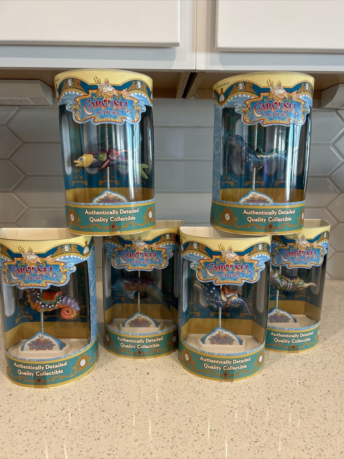 Disney California Adventure King Triton\'s Carousel of the Sea Lot Of 6 Figurines