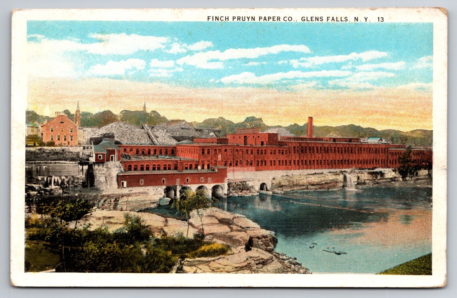 Finch Pruyn Paper Co. Glens Falls New York NY c1920 Postcard