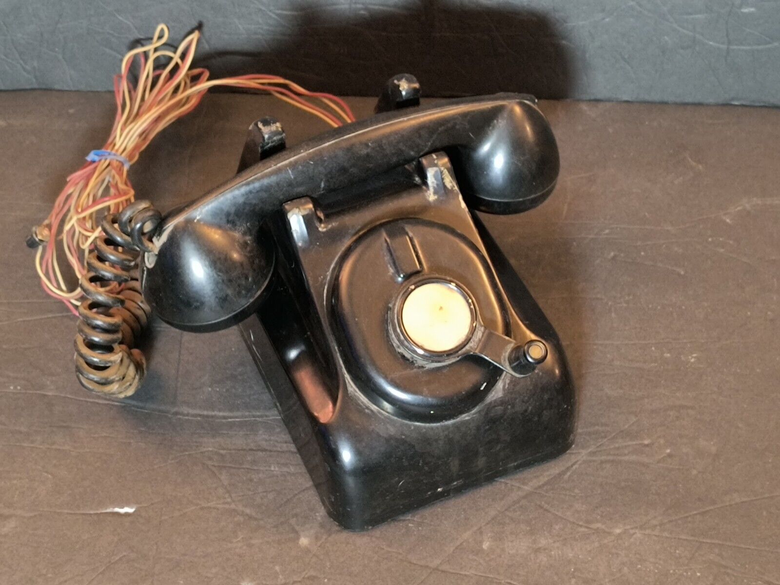 Antique Leich Desk Top Hand Crank Telephone