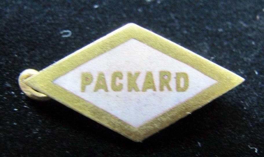 PACKARD Parker College Antique Advertising Pin Pinback JOHN FRICK NY Enamel