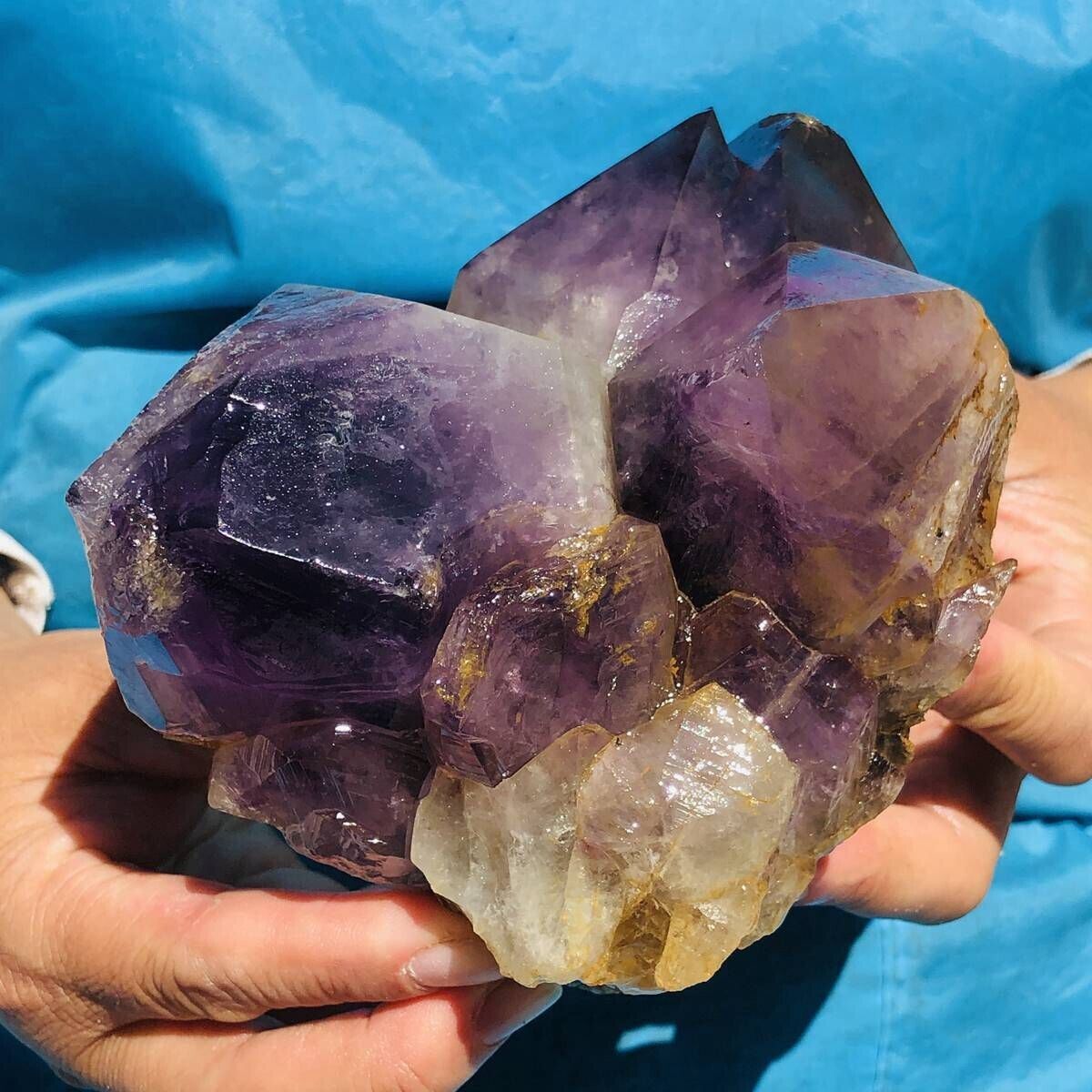 2.79LB Natural Amethyst Cluster Purple Quartz Crystal Rare Mineral Specimen 749