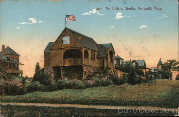 1911 Nonquitt,MA An Artist\'s Studio Bristol County Massachusetts Postcard
