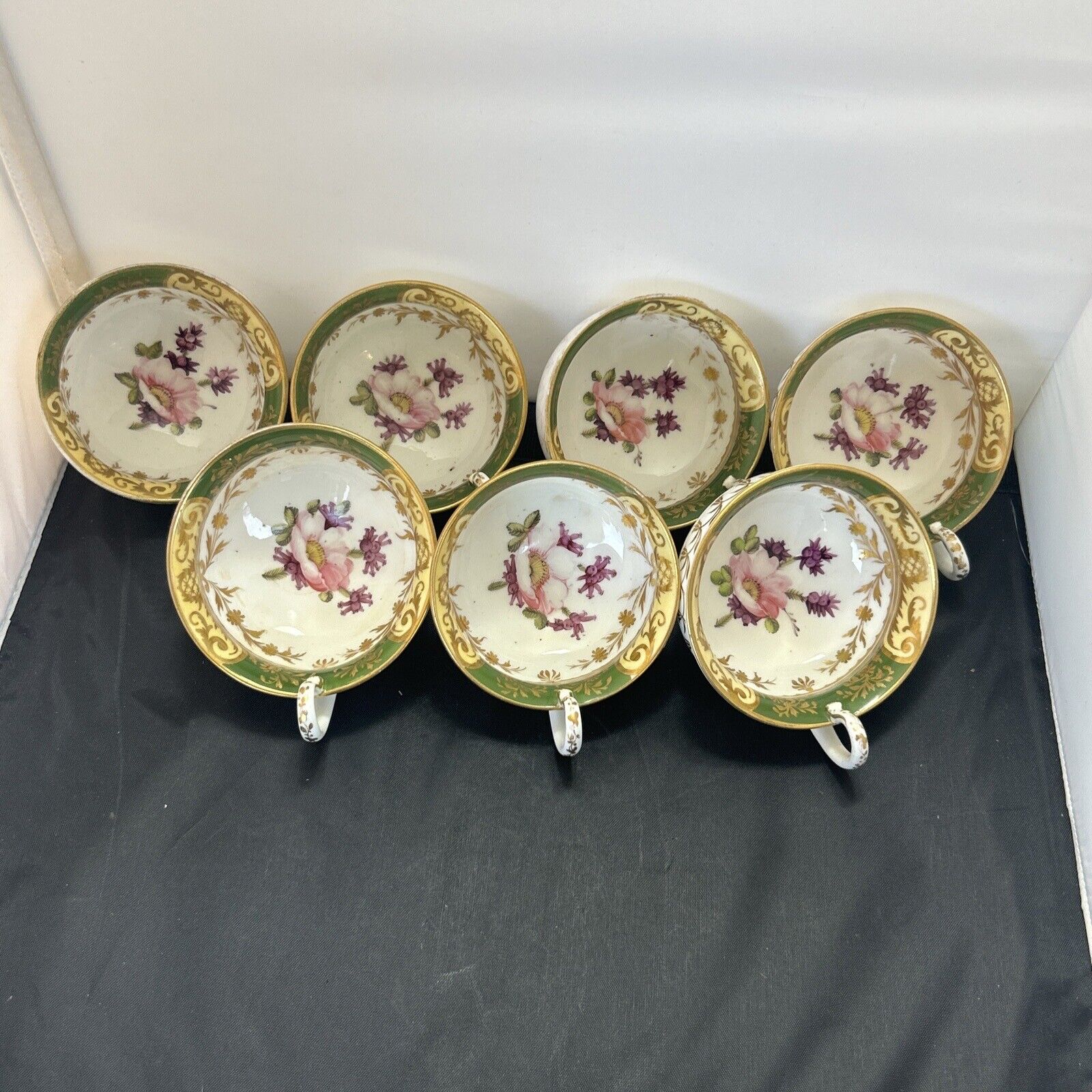 Rare Vintage China Tea Cups White & Gold Rim Accents Pink Floral 1 Single Cup