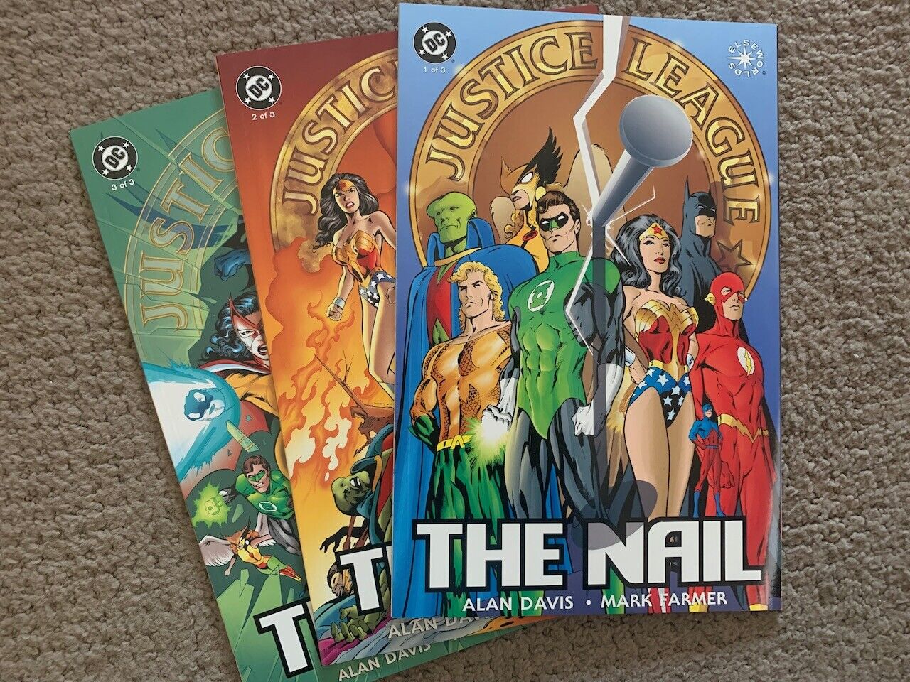 Justice League: The Nail #1 2 3 complete mini series Alan Davis Superman Batman