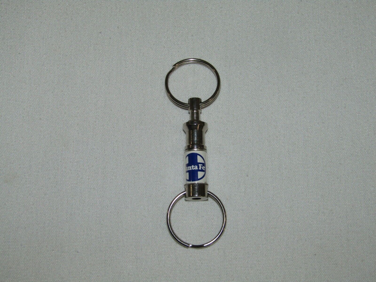 Vintage Santa Fe Railroad Keychain Push Release Key Ring