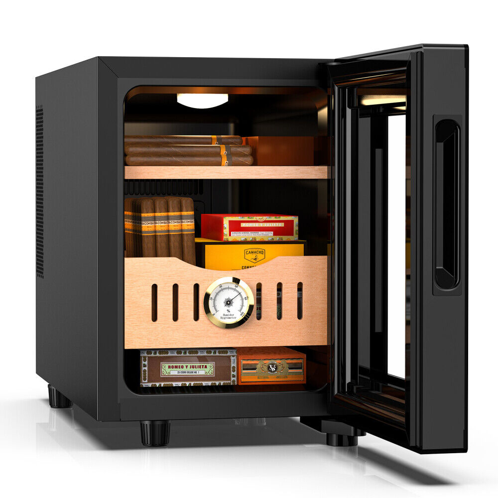 MOJGAR 16L Electric Humidor Cigar Cooler W/Spanish Cedar Wood Shelves Cooling