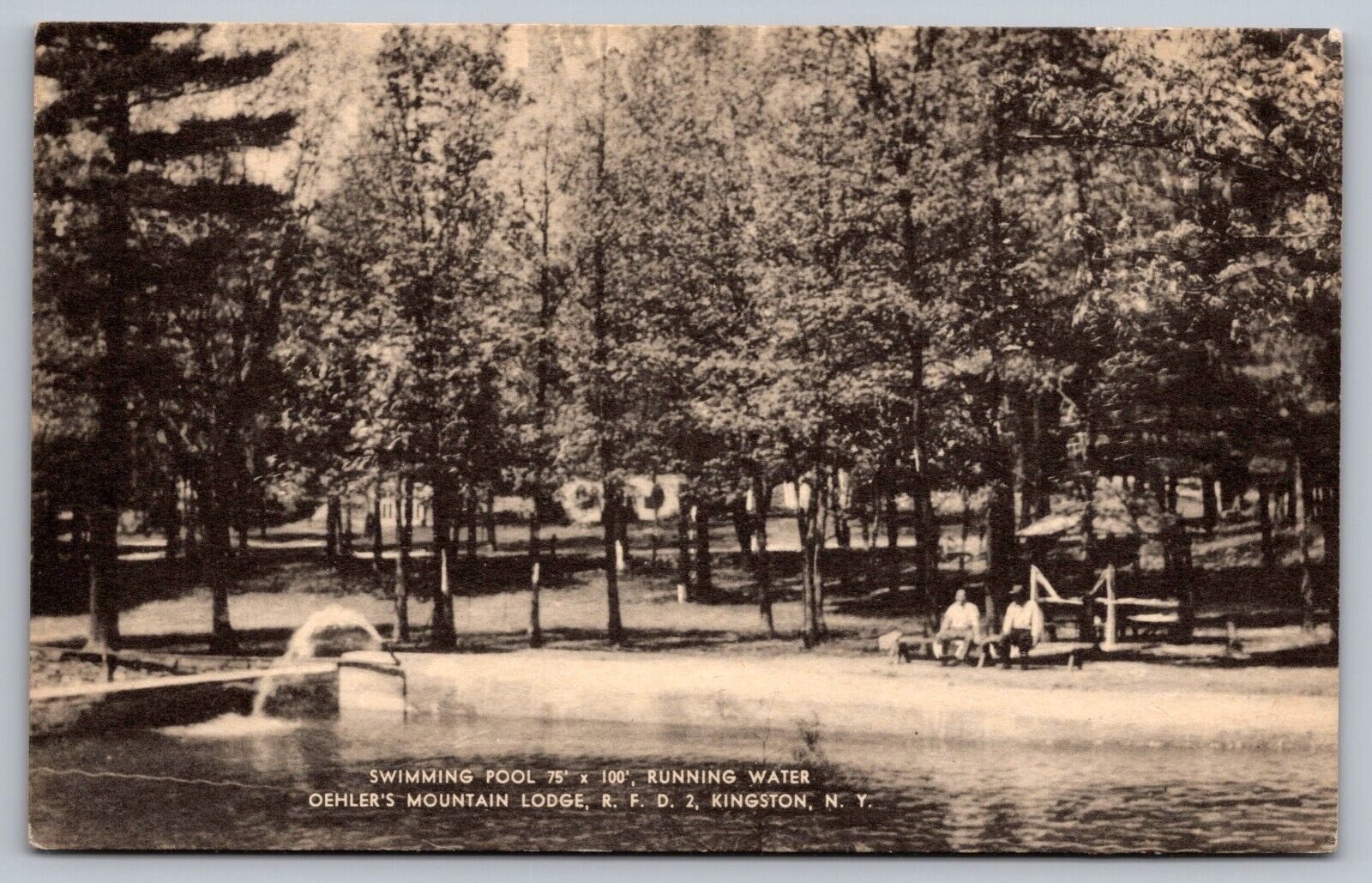 Swimming Pool-Oehler's Mountain Lodge R. F. D. 2, Kingston NY-VTG RPPC Postcard
