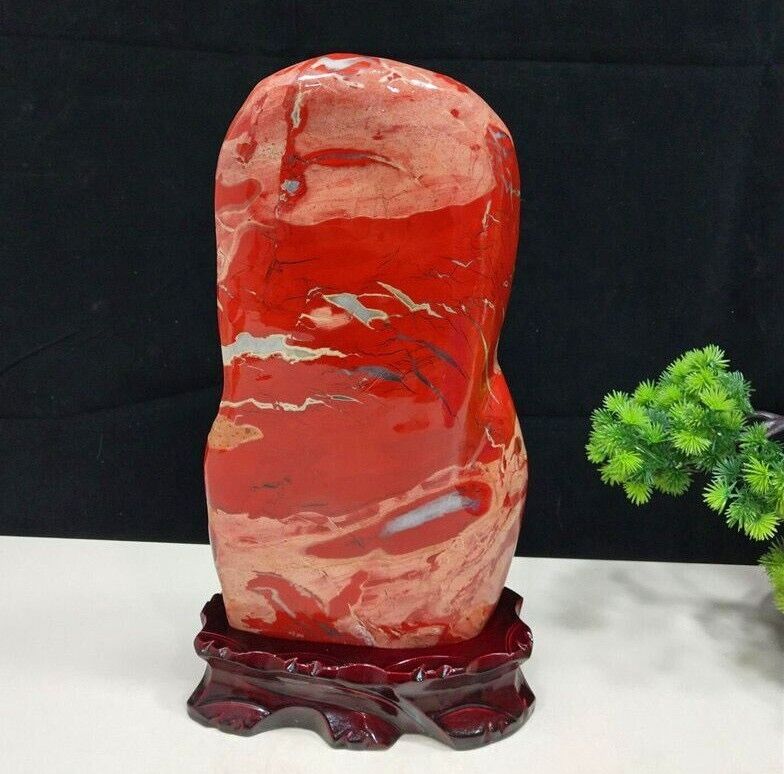 Top Natural Red jasper Quartz raw stone polished ornaments- Viewing 6.85kg #S17
