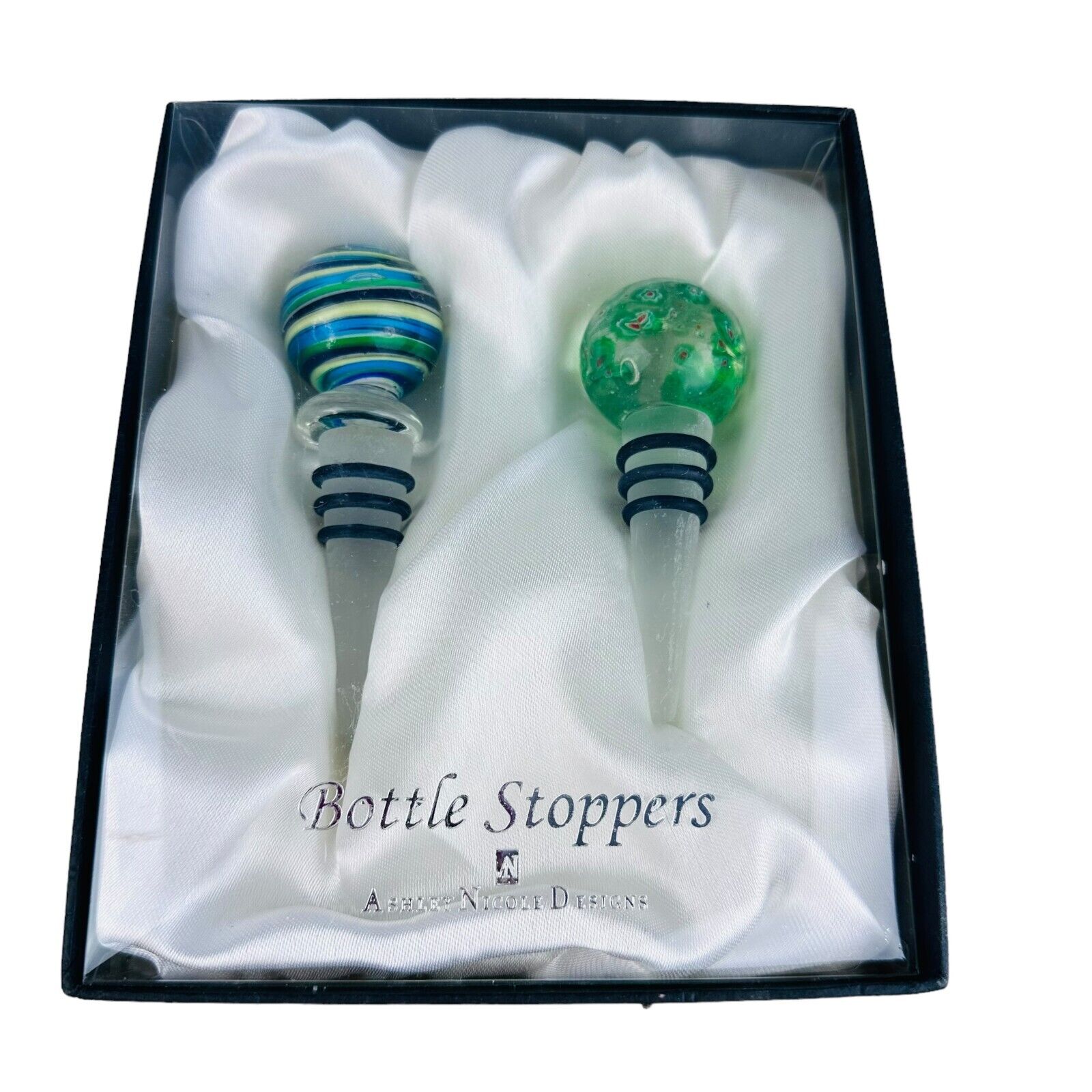 art glass bottle stoppers by Ashley Nicole