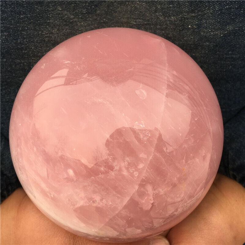 6.33LB TOP Natural pink rose Quartz Sphere Crystal ball Healing MDQ1921