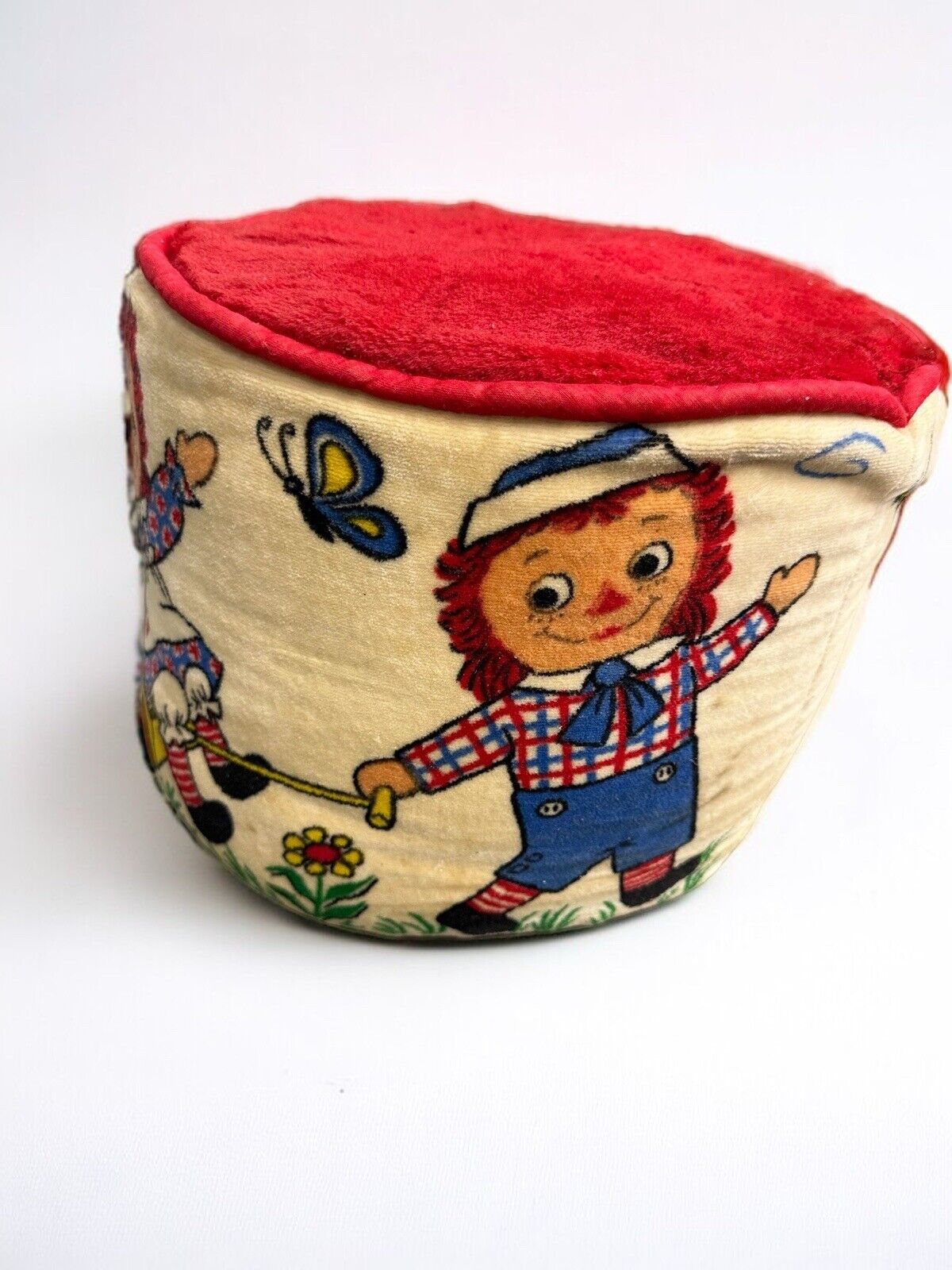 Vintage Raggedy Ann And Andy Ottoman/floor Pouf Pillow