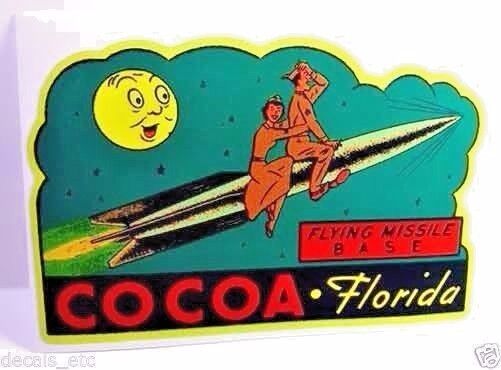 Cocoa Fla. Missile Base Vintage Style Travel Decal / Vinyl Sticker,Luggage Label