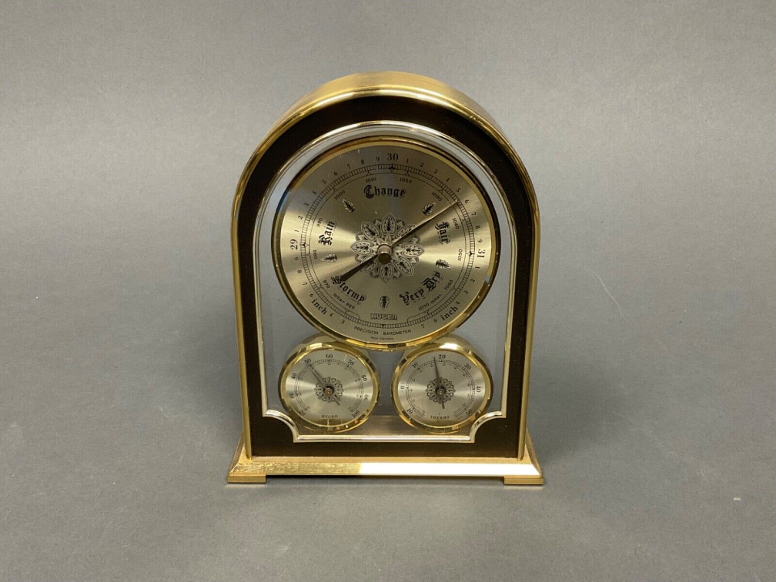 Vintage W. Germany Huger precision Barometer  3 Gauge  Hygro  & Thermo