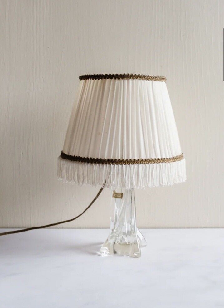 Gorgeous French Crystal Lamp With Amazing Silk Fringe Shade
