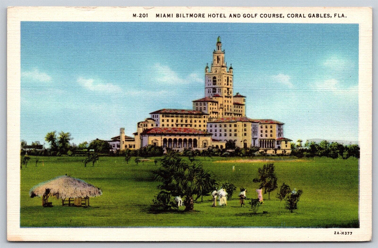 Postcard Miami Biltmore Hotel & Golf Course, Coral Gables, Florida linen P2