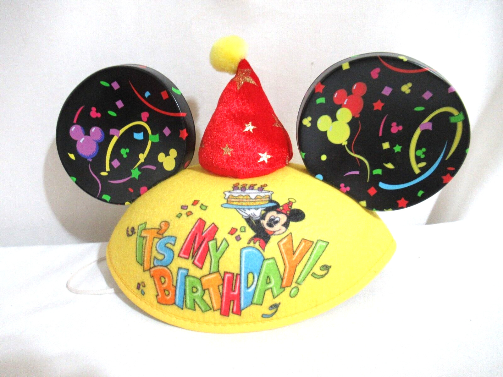 Disney Mickey Mouse It\'s My Birthday Confetti Ears Felt Hat One Size