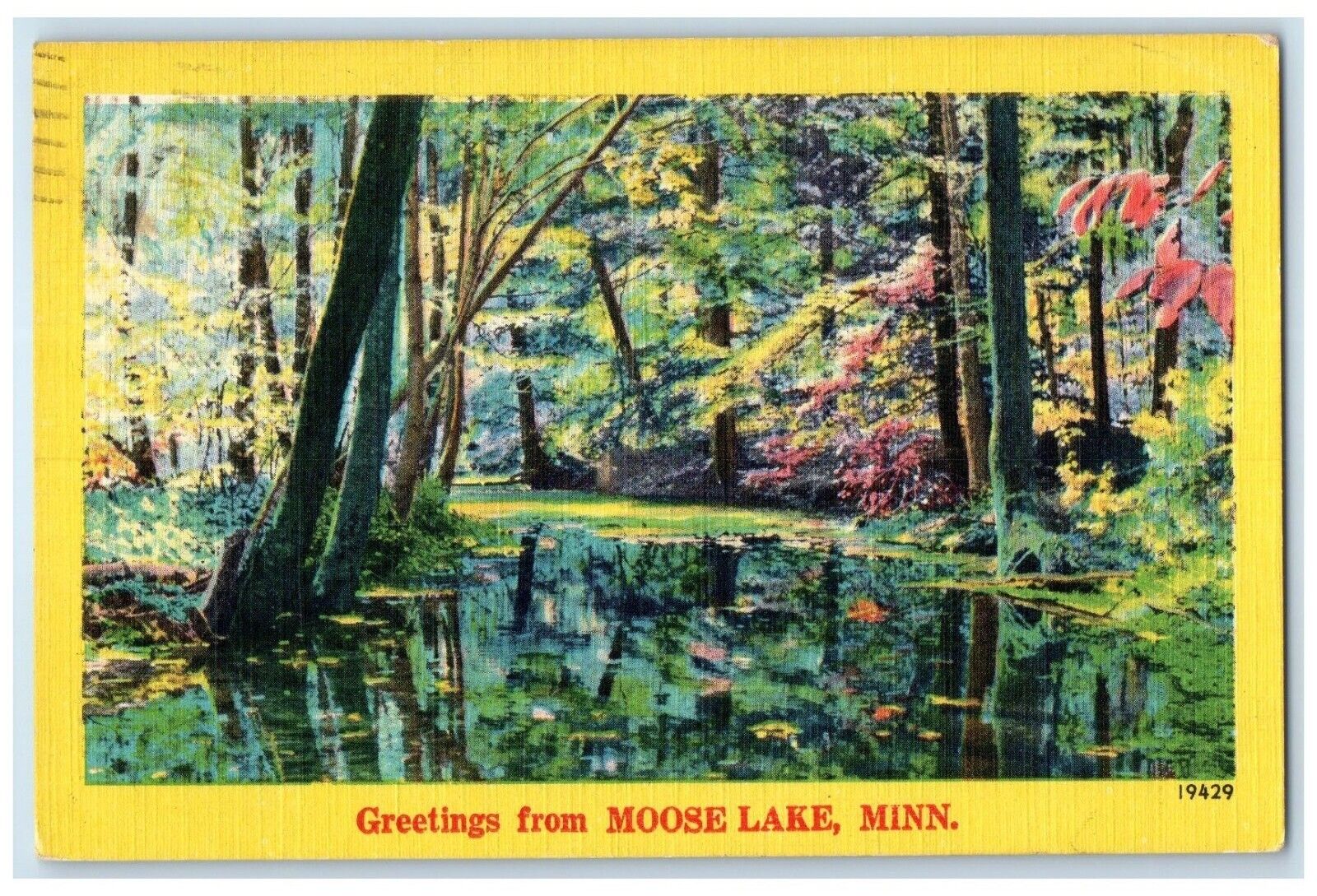 1952 Greetings From Exterior View Moose Lake Minnesota Vintage Antique Postcard