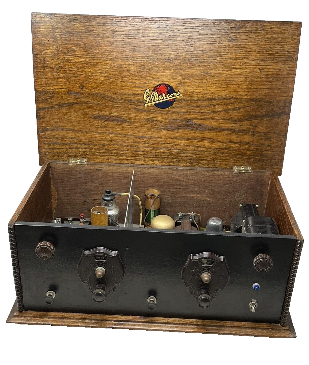 Rare Vintage Home Made Marconi Style Valve Radio Wireless Broadcast Receiver