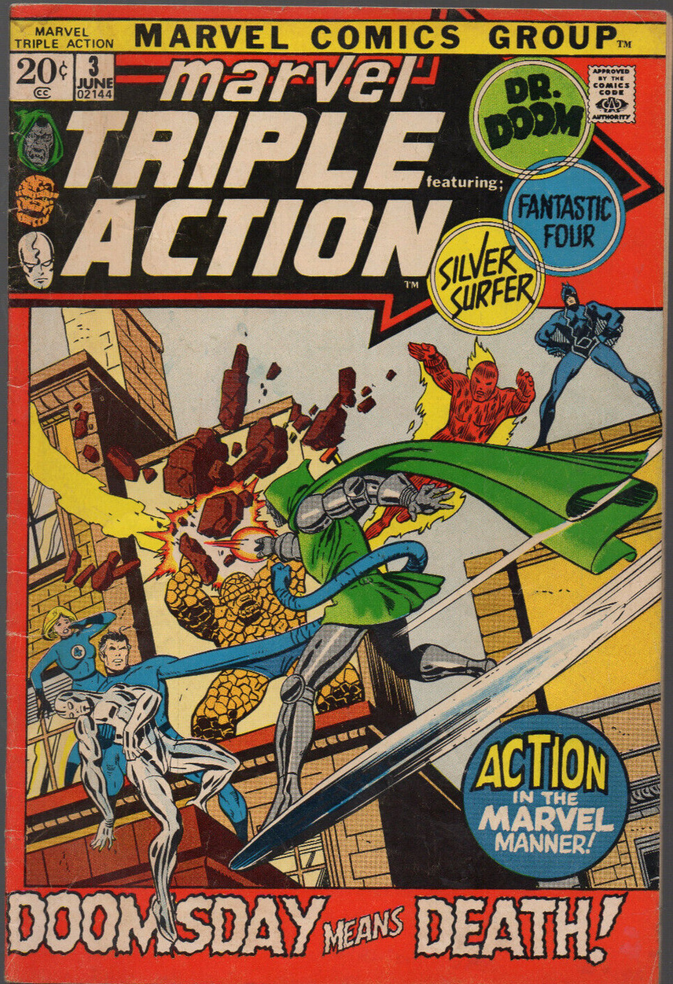 Marvel Triple Action 6-1972 Doomsday Means Death Bronze #3 Avengers Higher Grade