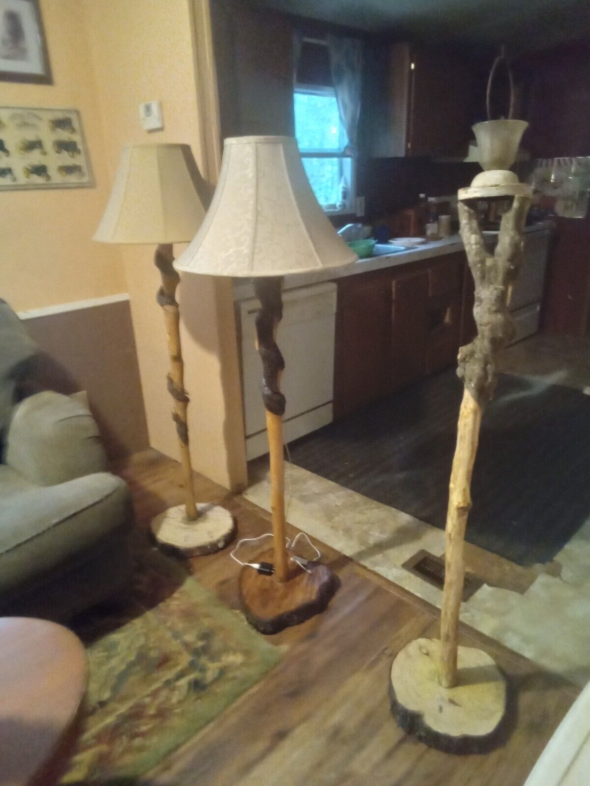 Lamp Hand Crafted Out Of Saplings From The Appalachian Mountains