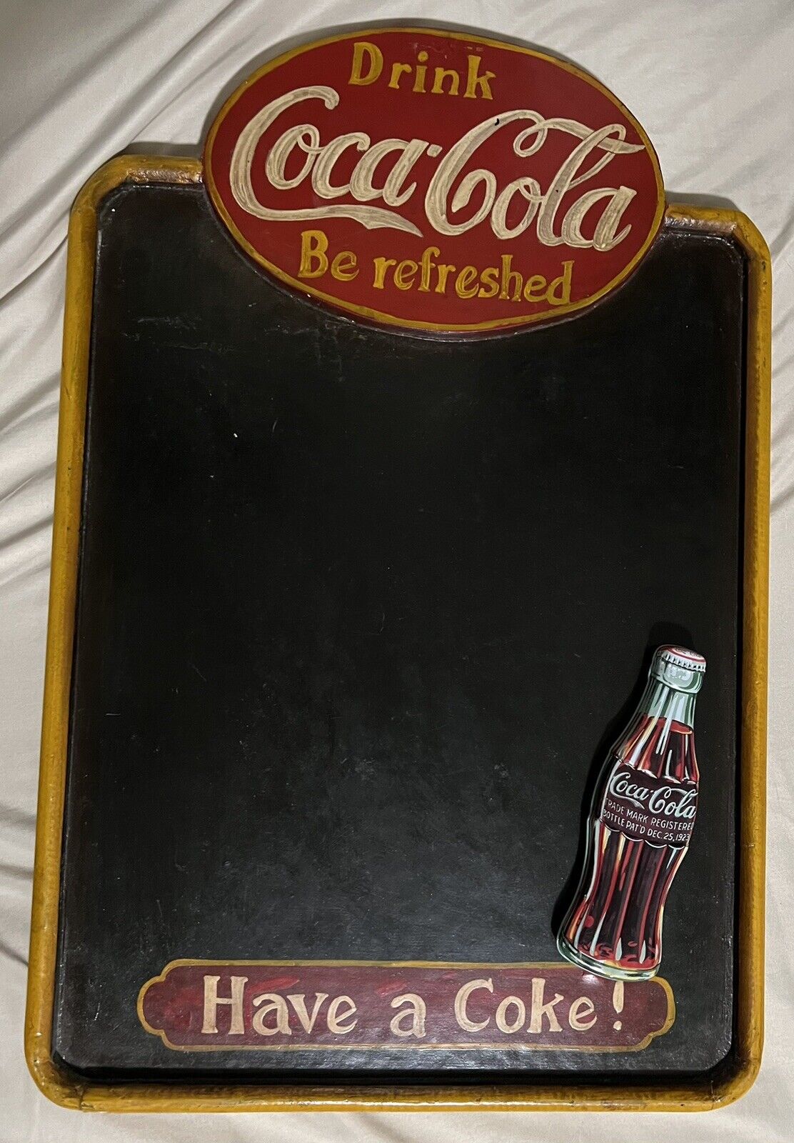 Vintage 1950s Wooden Coca Cola Chalkboard Menu Sign - Rare