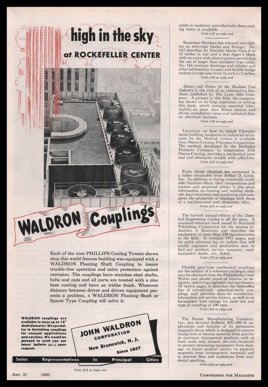 1955 John Waldron New Brunswick NJ Couplings Photo Rockefeller Center Print Ad