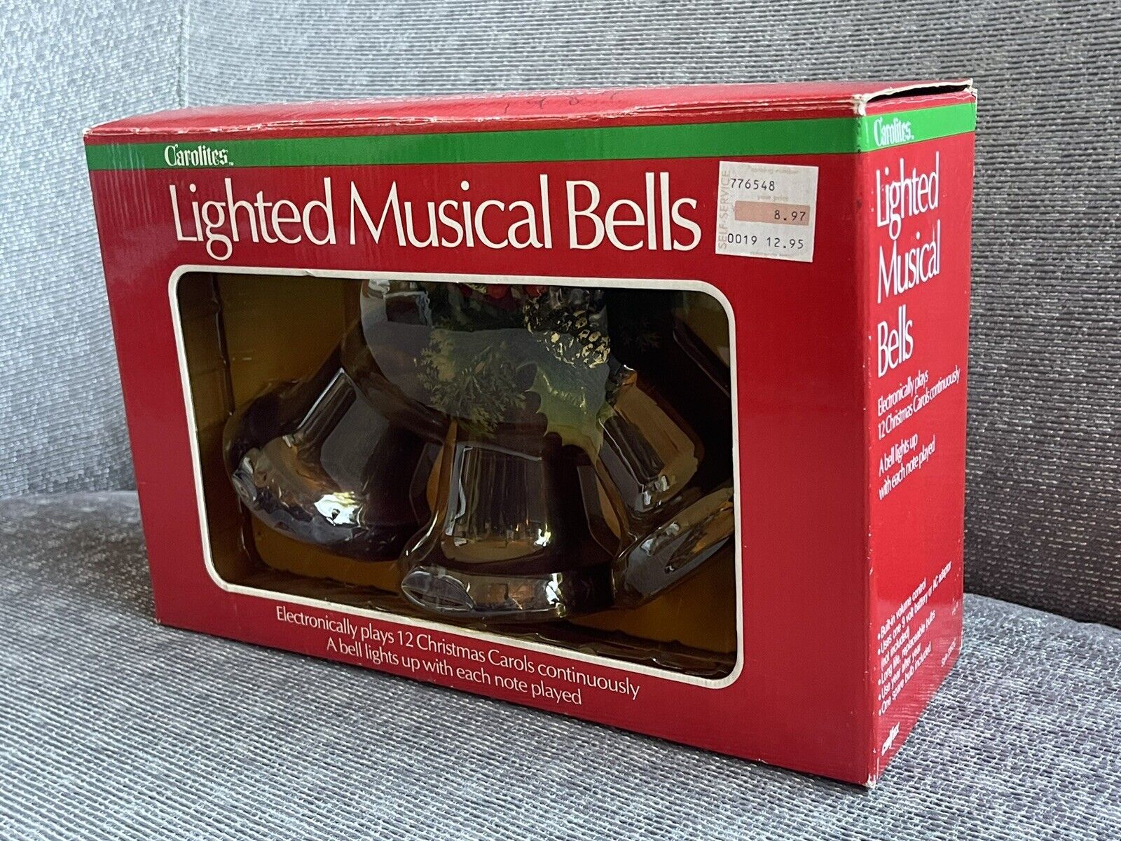 Vintage Carolites Lighted Musical Bells 3 Cluster Christmas Carols 1982 Video