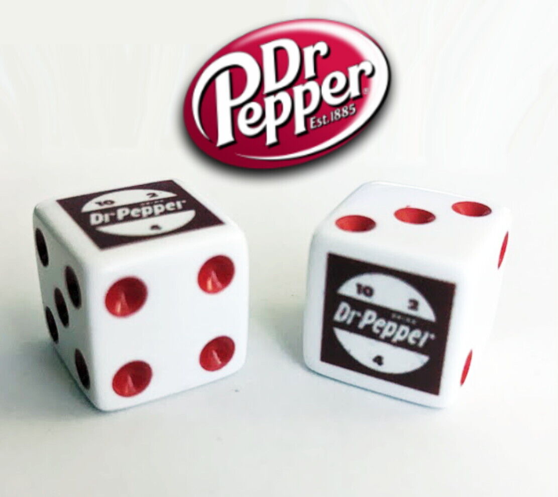 Dr. Pepper Dice Pair Set Collectible Board Game Night Rare Doctor