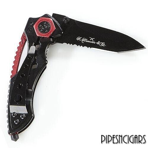 GURKHA BK8 Pocket Tanto Tactical Knife - Black-Ops - Black & Red - 2.75\