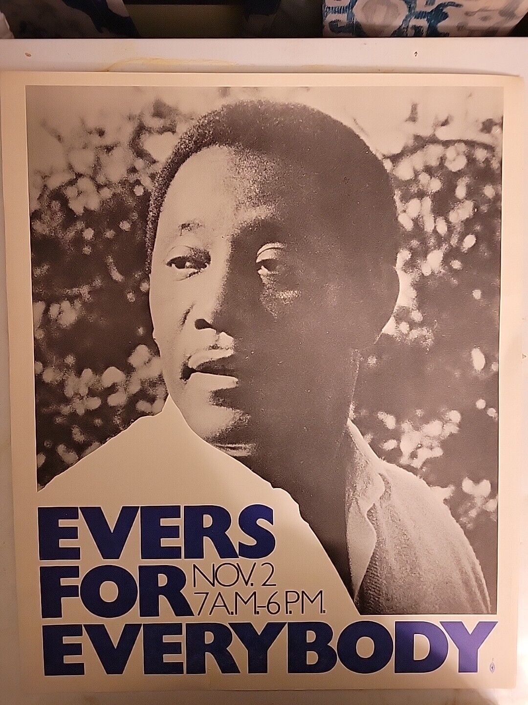 Super Rare Original Campaign Poster For Charles Evers (Medgar Evers Bro.) 1971