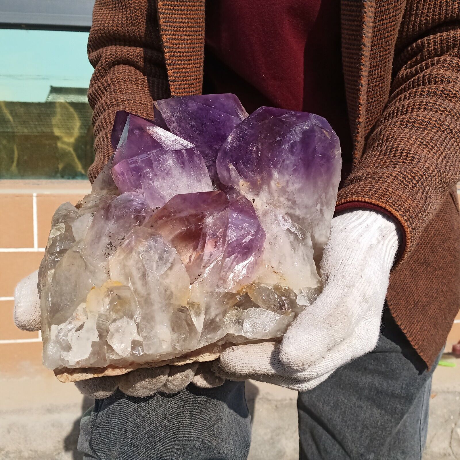 19.7LB Huge Natural Amethyst geode quartz cluster crystal specimen Healing N472