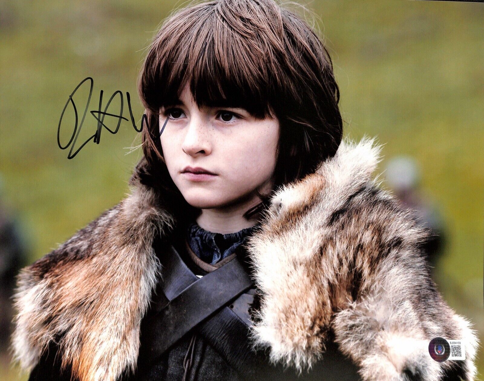 Isaac Hempstead Wright as Bran Stark in Game Of Thrones Signed 11X14 Photo BAS