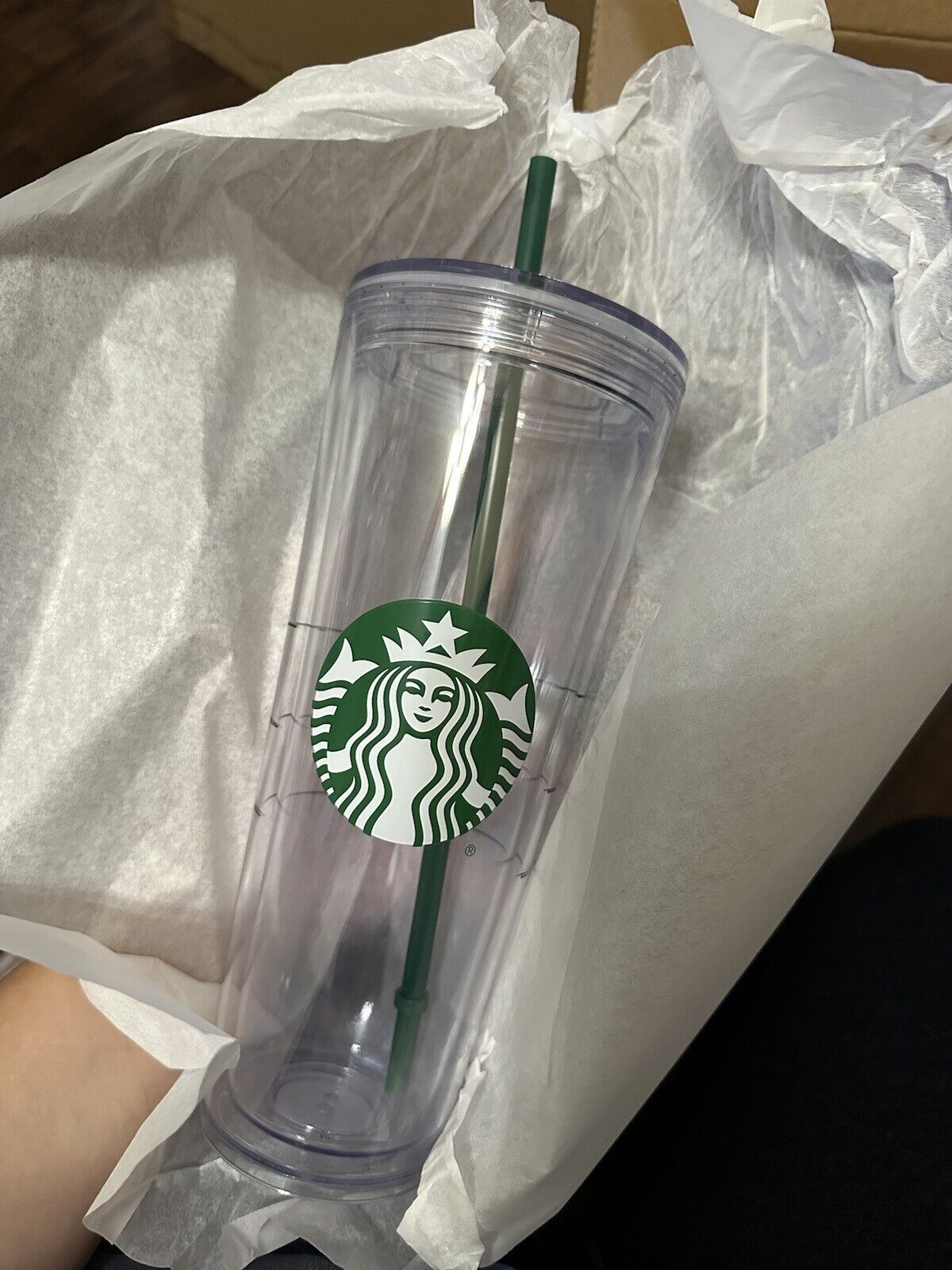Starbucks Clear Venti Double Wall Acrylic Cold Cup Tumbler (24oz) - TWO PACK