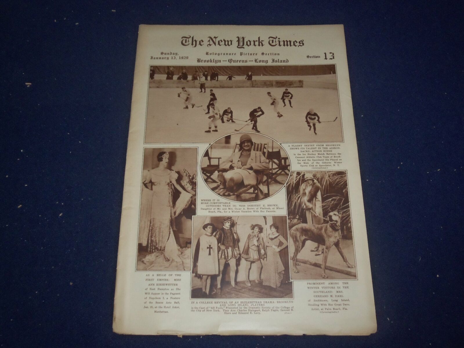 1929 JANUARY 13 NEW YORK TIMES BKLYN-QUEENS-LONG ISLAND PICTURE SECTION- NP 5001