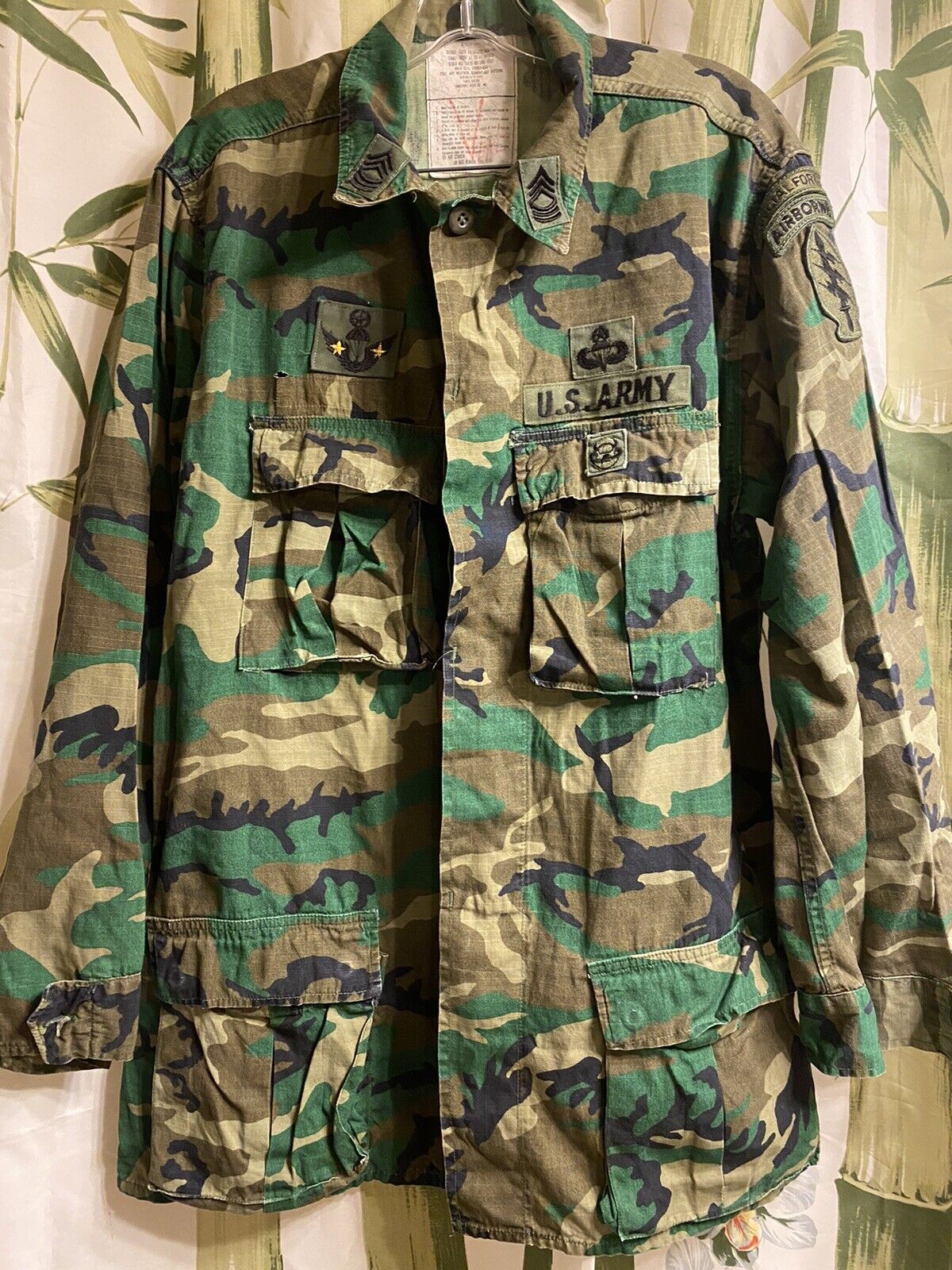 Vintage RDFs Vanderbilt Shirt Co Special Forces Camo Pattern Shirt Sz Med/Long