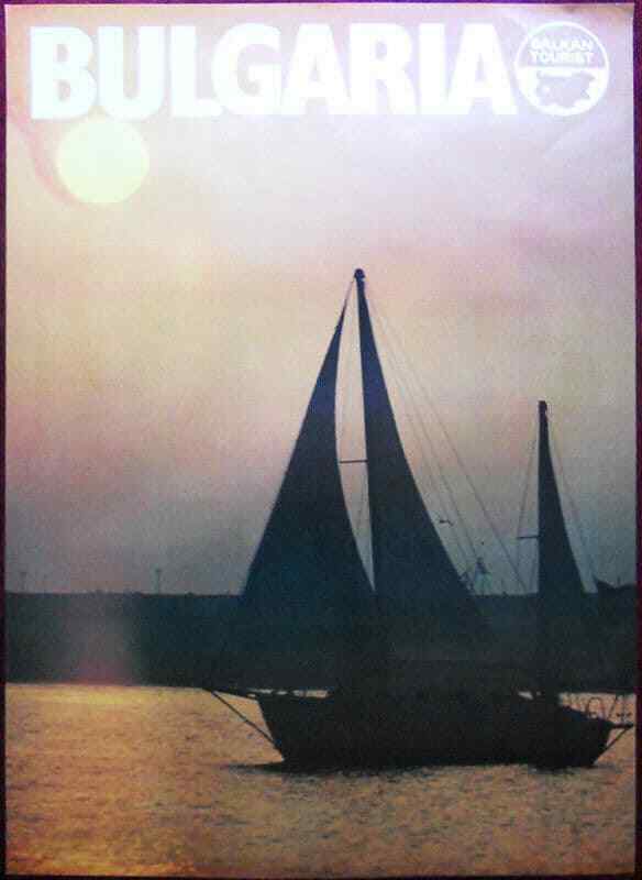 Original Poster Bulgaria ???????? Sea Boat Sails Sunset Balkan Tourist