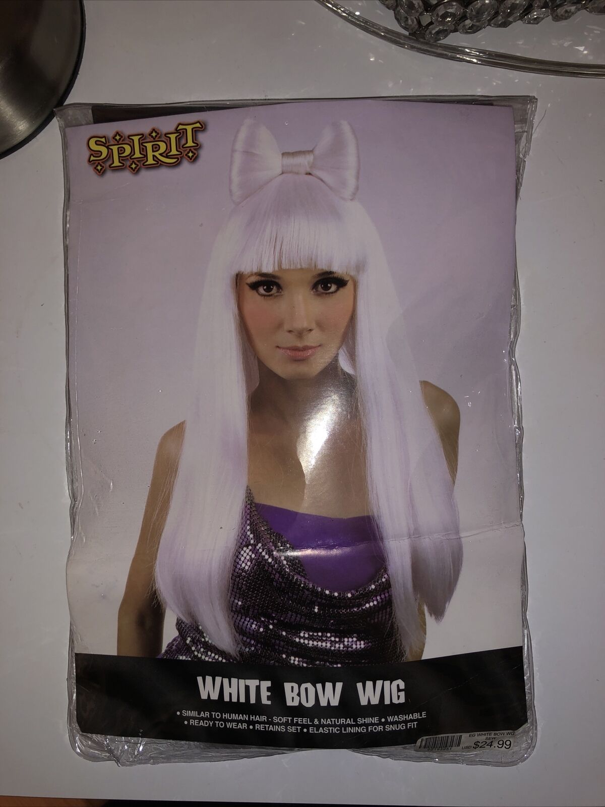 Lady Gaga White Bow Halloween Wig