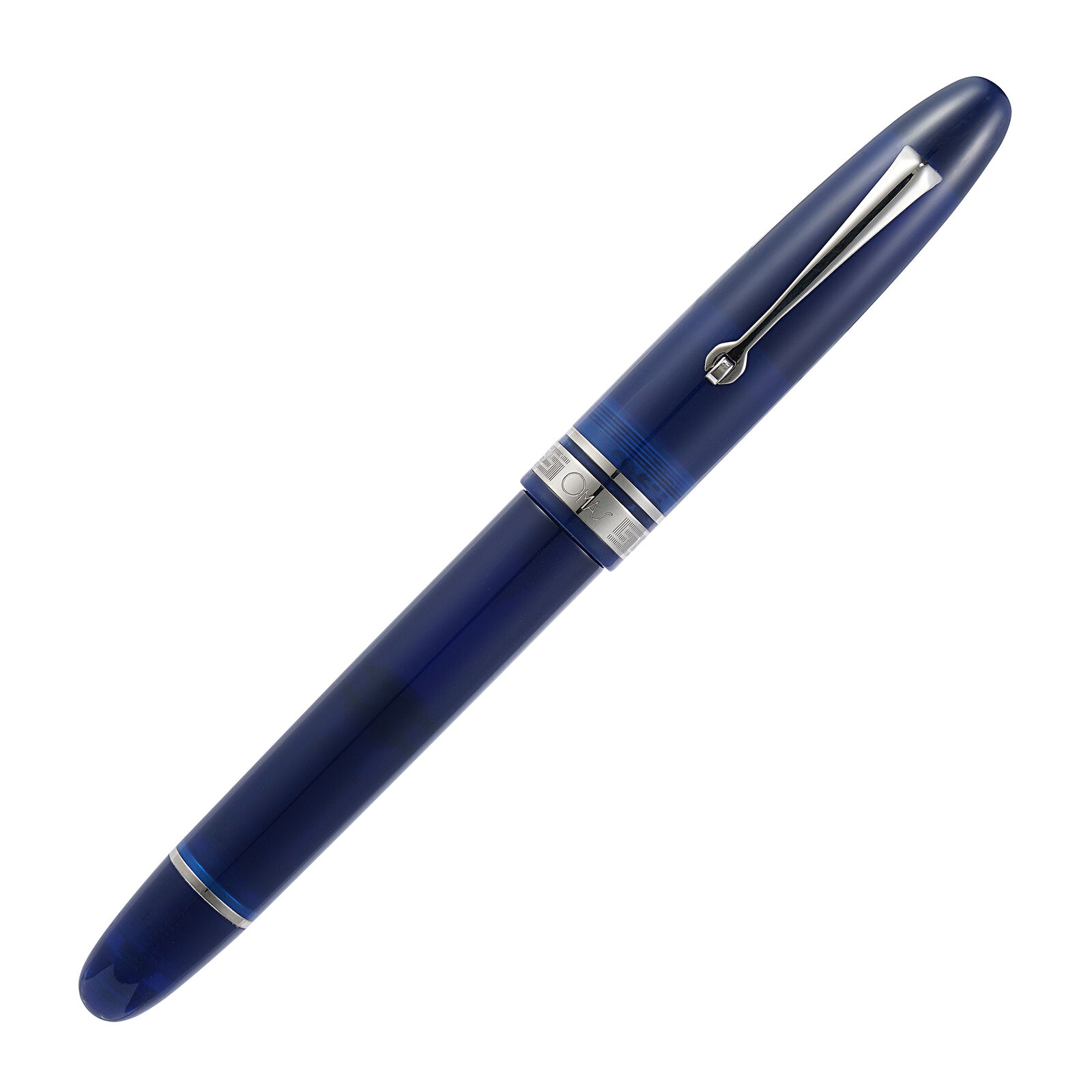 Omas Ogiva Fountain Pen in Blu with Silver Trim - Broad Point - NEW in Box