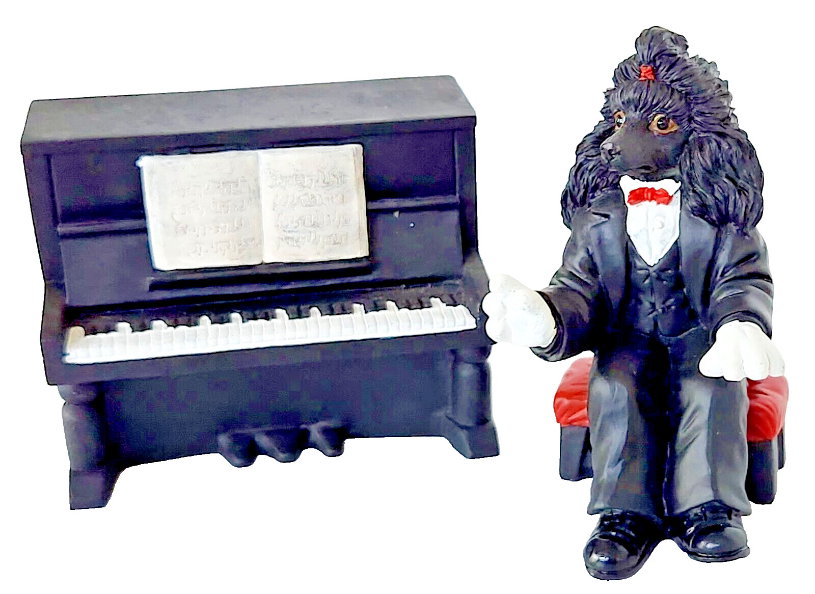 Vintage Ganz Bo Beagles & The Bad Bones 2 pc Poodle Playing Piano Figurine