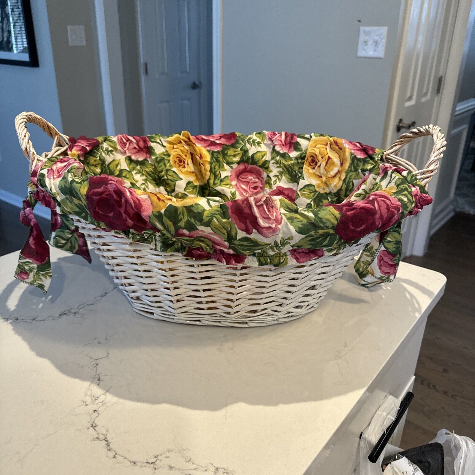 Vintage Royal Albert Old Country Roses fabric basket liner, No Basket 🧺 Rare