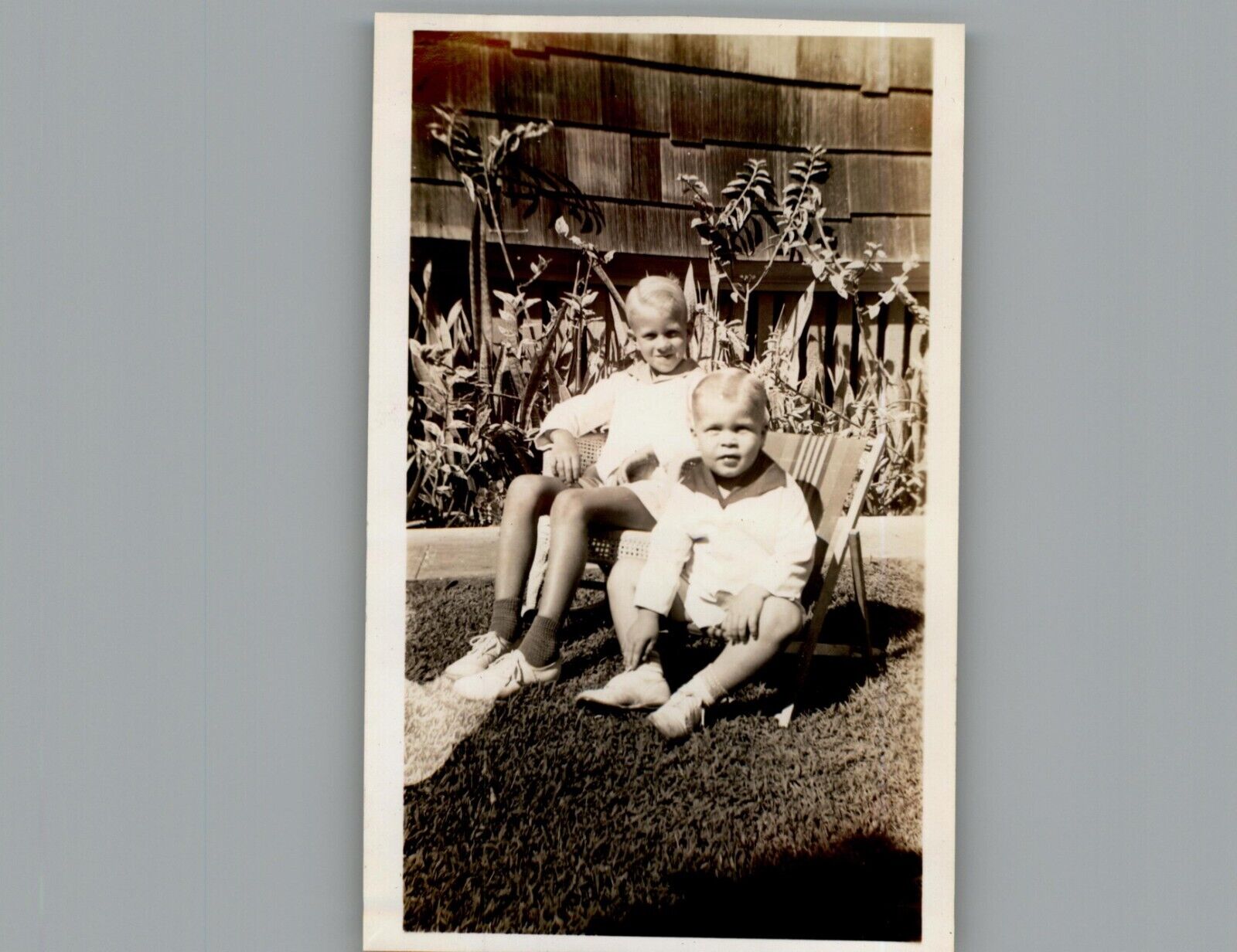 Antique 1940's Hanging out in the Sun Black & White Photography Photo