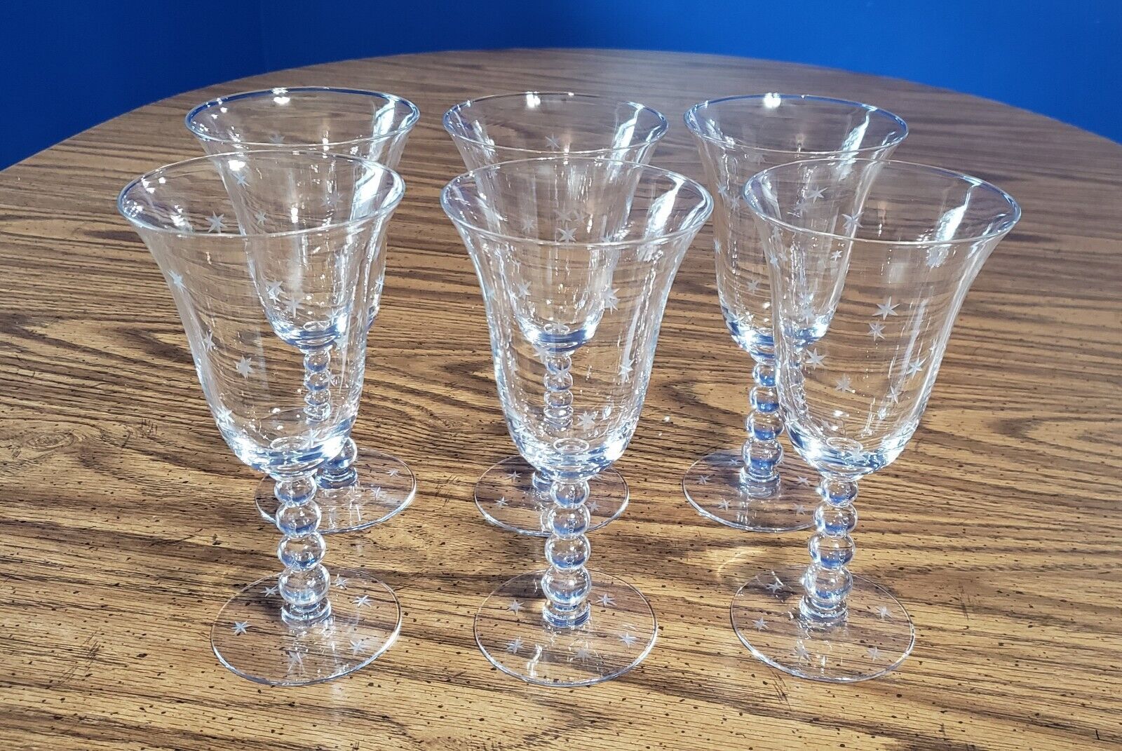 Imperial Glass Ohio Candlewick Starlight Water Goblets, Stem 3400 - Set Of 6